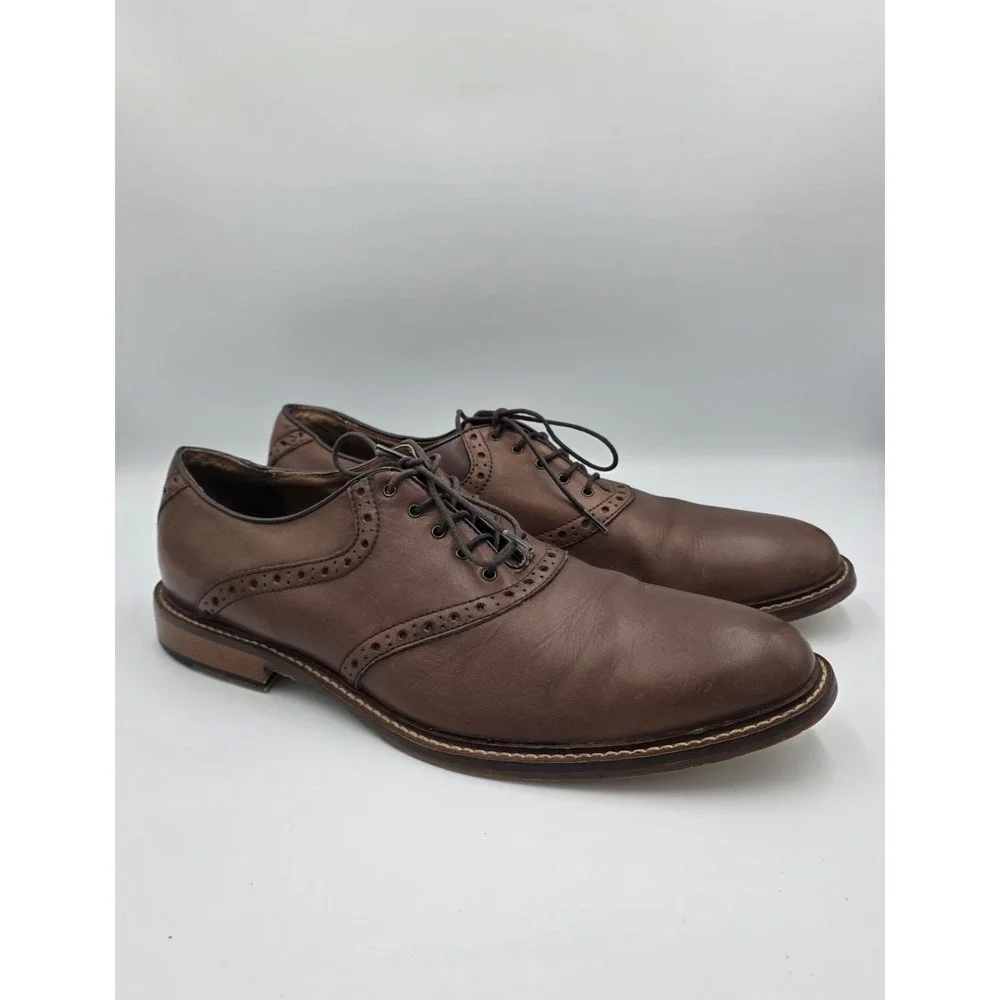 Aston Grey Collection Tokyo Mens Brown Leather‎ Oxford Classic Dress Shoes 11